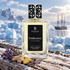 Botanicae Endurance bottle with lavender and ginger on timber beside an icy sea and distant expedition ship.