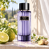 Carolina Herrera Bergamot Bloom beside bergamot, ginger, and jasmine on a sunlit limestone windowsill overlooking a citrus garden.