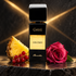 Gritti Decimo on black stone with pineapple, redcurrants, and a deep pink rose beneath crossed golden light.