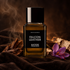 Matiere Premiere Falcon Leather Extrait bottle with oud wood, birch bark and saffron crocus on dark suede.