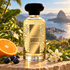 Nasamat Brazilian Spices beside an orange half, blueberries, and white blossoms on a golden-lit terrace overlooking Rio’s coastline.