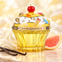 House of Sillage Cream Chiffon jeweled bottle beside whipped cream, vanilla pods and a grapefruit wedge on softly lit ivory stone.
