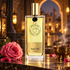Nicolai Incense Oud bottle with a pink rose and smoking brass incense bowl in a warmly lit arched interior.
